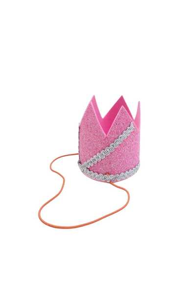 Ans قبعة حفلات تاج لوركس للقطط والكلاب باللون الوردي