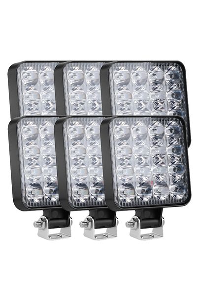 Choice 6 قطع 48 واط 16 ليد 12 فولت 24 فولت شريط إضاءة ليد ضوء العمل للسيارة جرار قارب شاحنة 4x4 4wd SUV ATV الطرق الوعرة