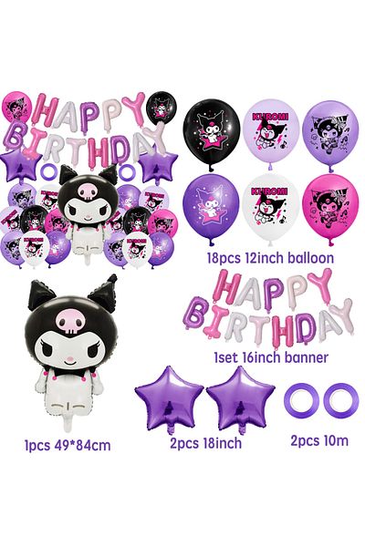 Choice Other Setb Kawaii Sanrio Kuromi Party Balloon Set Cute Cartoon Kuromi Party Decorations Theme Party