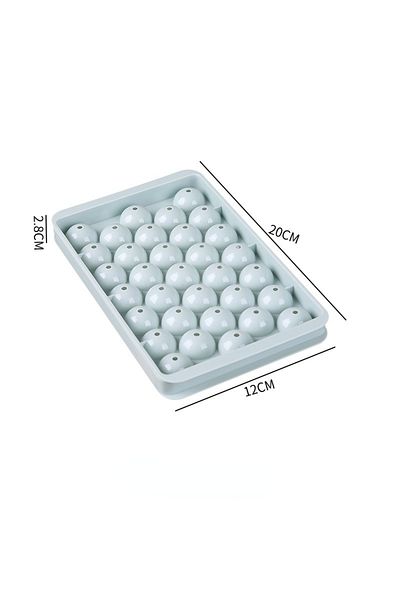 Choice 33grids-round-blue-s 3d Round Ice Cube Tray With Lid Plastic Diamond Style Ice Mold Refrigerator Sph