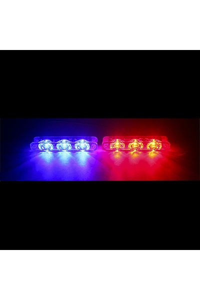 Choice مجموعة مصابيح LED حمراء وزرقاء مكونة من قطعتين، مصابيح ستروب للشرطة، مصابيح تحذيرية للسلامة في حالات الطوارئ، 12 فولت للسيارة