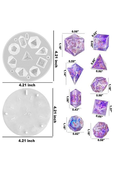 Choice Dice Mold Diy Dnd Sharp Edge Dice Silicone Mold For 9pcs Resin Dice Mold