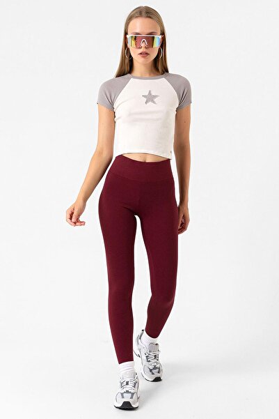 Domoda Women's Knitted Leggings with High Waist, Ribbed, Recovery Interlock Elastic Waist