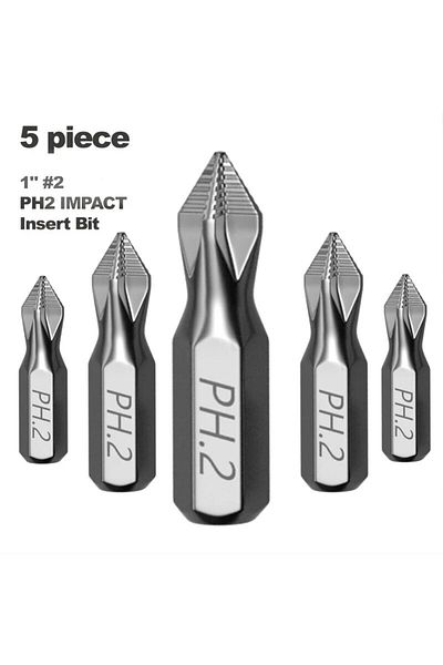 Choice 5pcs 1inch Ph2 Impact Screwdriver Bit - Perfect For Plastic, Wood, And Metal Projects!