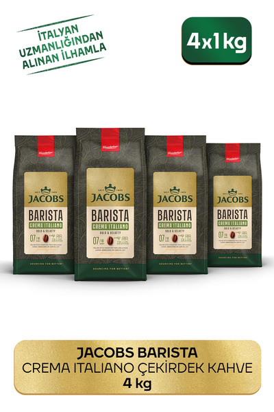 Jacobs Barista Editions Çekirdek Kahve Crema Italiano 1kg X 4 Paket