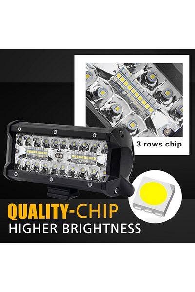 Choice شريط إضاءة عمل LED مقاس 7 بوصات 4 بوصات 2 قطعة 120 وات 7 بوصات للجرارات والقوارب والشاحنات والسيارات الرياضية متعددة الاستخدامات ومركبات الدفع الرباعي ومصابيح أرضية