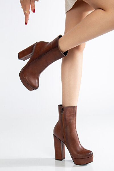 LİLLA lilla ayakkabı kadın platform kalın topuklu suni deri bot