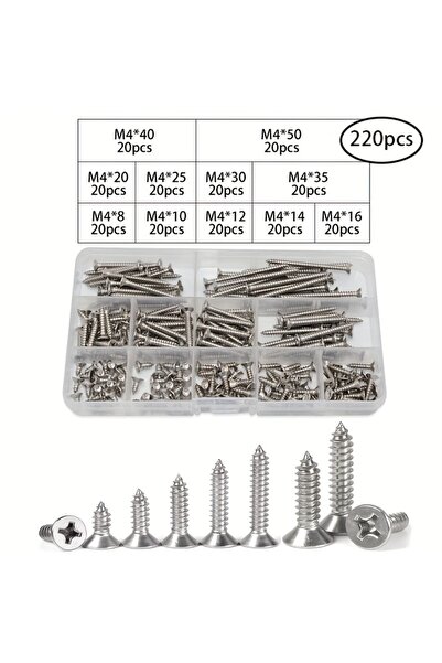 Choice1 مجموعة براغي ذاتية اللولبة برأس متقاطع غاطس من الفولاذ المقاوم للصدأ ...