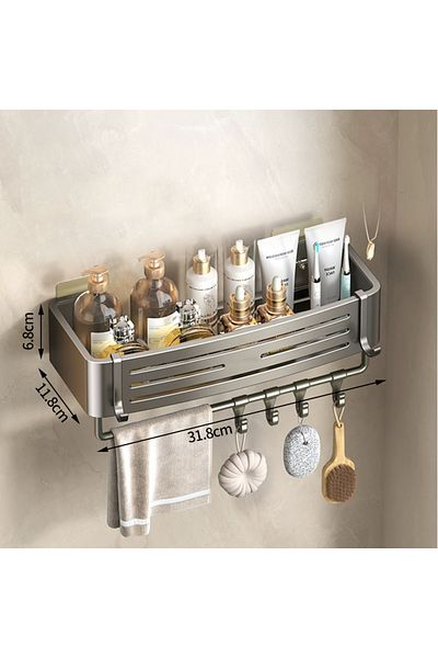 Choice Grey B No-drill Bathroom Shelf Shelves Shampoo Makeup Storage Holder Kitchen Organizer Wall Mounted