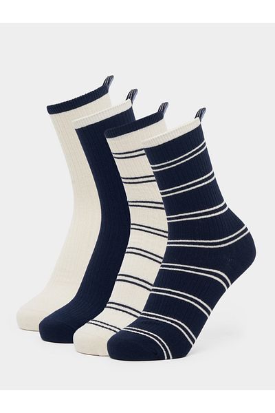 Styli Pack Of 4 - Striped Crew Socks