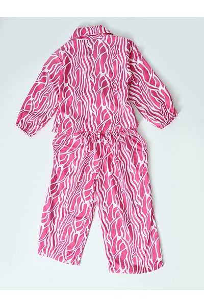 Bella Moda By Styli All-Over Print Collared Blouse & Pants Co-Ords Set