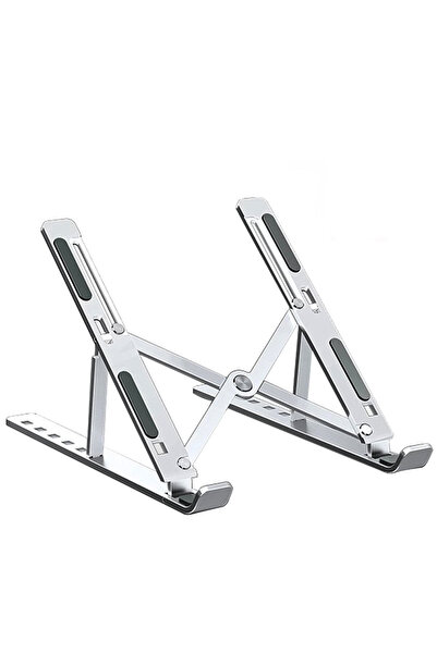 Choice حامل كمبيوتر محمول من سبائك الألومنيوم الفضي قابل للتعديل والطي والحمل للكمبيوتر المحمول