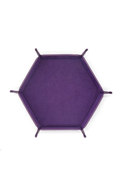 Choice Purple 1pc Hexagonal Dice Tray And Miscellaneous Storage Box Board Game Dice Tray Accessories Leathe