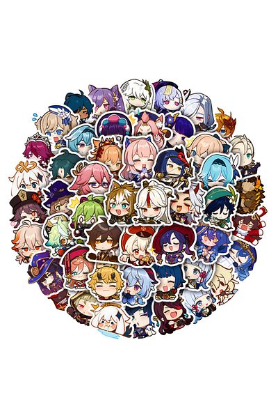 Choice 50pcs Genshin Impact 50pcs Cute Genshin Impact Stickers Laptop Pad Tablet Phone Case Notebook Comput