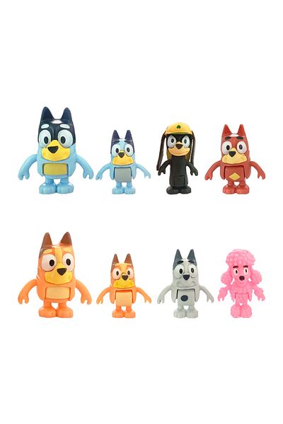 Choice 8Pcs Bluey And Bingo Anime Figure Toy Cute PVC Movable Joints Action Figure Model Dolls Kids Birt...