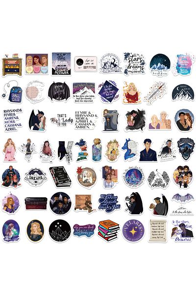 Choice 60pcs 60pcs Cartoon Acotar Merchandise Simple Stickers For Skateboard Scrapbooking Laptop Suitcase