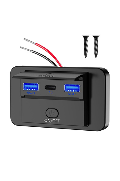 Choice شاحن سيارة بمنفذ USB 12 فولت من Blue Light 2 مع لوحة مقبس حائط وشاحن س...