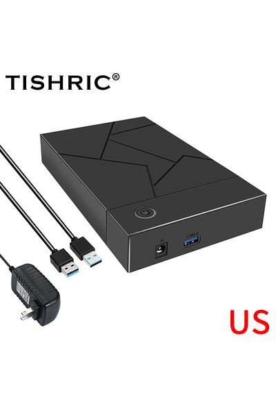 TISHRIC Us Plug 3.5 Inch Usb 3.0 To Sata Port Sata Hard Drive Case Ssd Hard Drive Enclosure External
