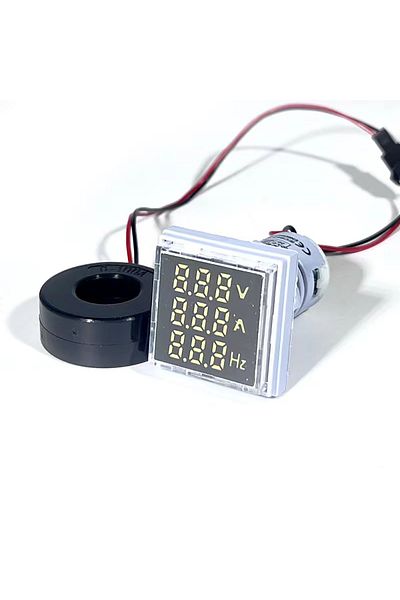 Choice White Square Led Digital Voltmeter Ammeter Hertz Meter Ac20-500v Signal Lights Voltage Current Frequ