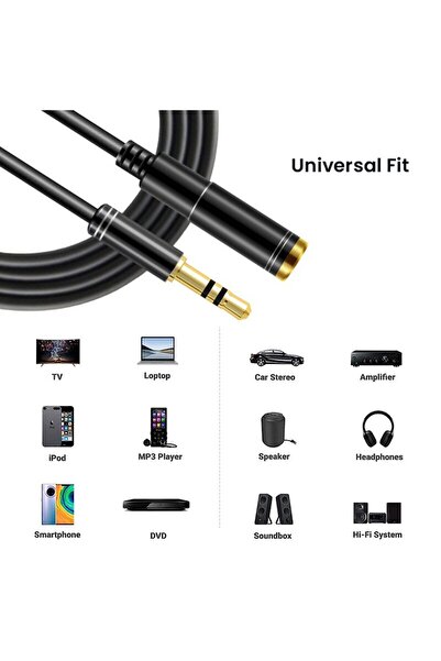 Choice 2m(6.6ft) NIERBO 3.5mm Extension Cable Headphone Extension Cable Gold Plated Aux Cable Audio Stereo