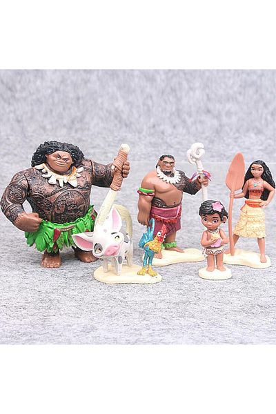 Choice Pack By Bag 5pcs 5pcs/set 6-12cm Moana Princess Maui Chief Tui Tala Heihei Pua Action Figure Brinque