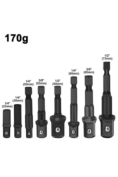 Choice 8pc Black Set 8pc Electric Screw Black 1/2 Hexagonal Handle Adapter 3/8 Square Head 1/4 Extension Ro