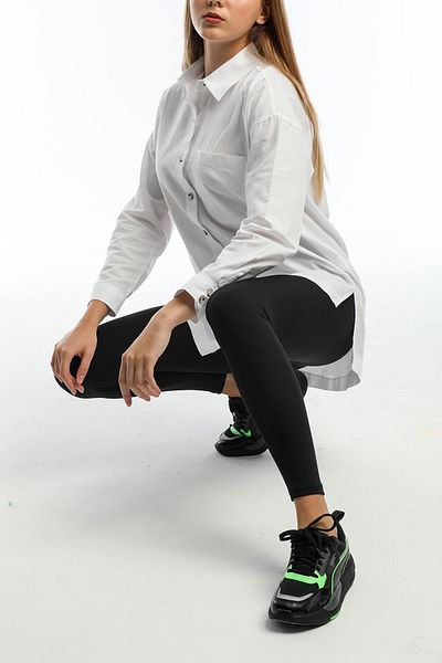 Domoda Schwarze, gerippte, elastische Strickstrumpfhose mit hoher Taille und Interlock-Taille