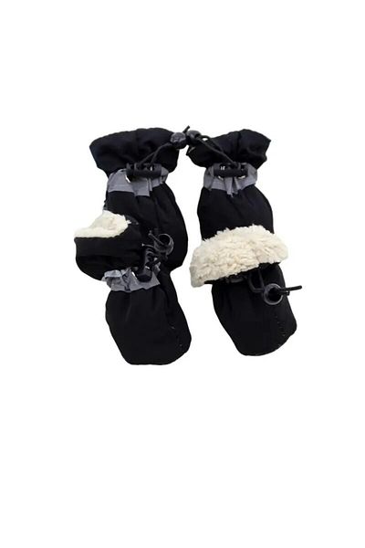 Choice M Black 4pcs/set Waterproof Antiskid Puppy Shoes Winter Warm Plus Velvet Anti-slip Rain Snow Boots F