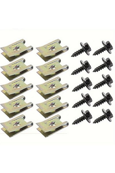 Choice Gold 40pcs Car Screw Base U Clip Car Modification Fastener Metal Fender Bumper Protection Clip Inter