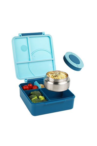 Choice Blue Other 1 4 Four-grid Lunch Box With Insulated Soup, For Teenagers And Workers At School, Canteen