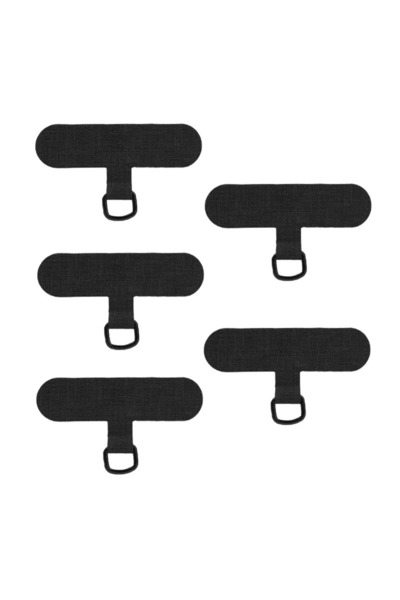 Choice حبل هاتف أسود من البوليستر/النايلون، 5 قطع، حبل هاتف مضاد للضياع، قابل...