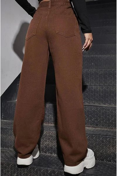jsshop collection Широки дънкови панталони Palazzo със супер висока талия от ликра от 90-те