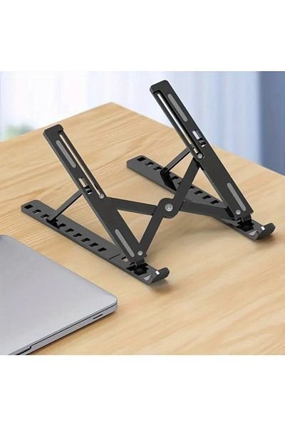 Choice Black Laptop Stand Single Fork Folding Lift Cooling Base Desktop Tablet Portable Bracket Ten Levels