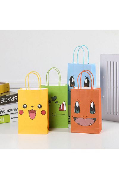 Choice 15x21x8cm 4 Pcs Cartoon Anime Candy Paper Bag Cartoon Pokemon Pikachu Gift Top Packaging Action To