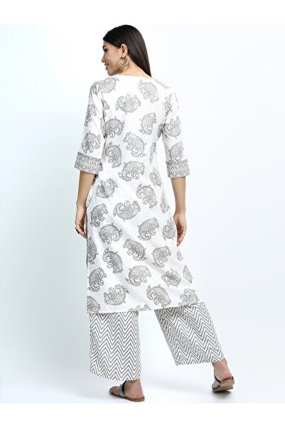 Vishudh By Styli Paisley Print Kurta & Palazzos Set