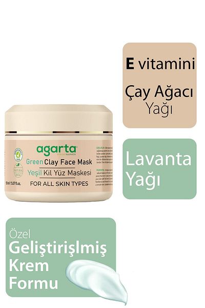 Agarta Natural Blackhead Preventive Green Clay Mask for Oily Skin 150 ml