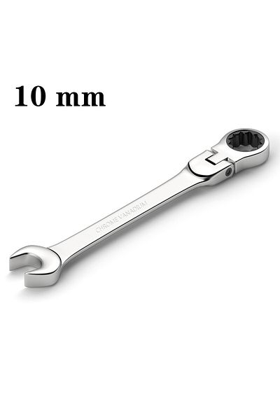 Choice 10mm Flex-head Ratcheting Wrench Set,1pcs Metric 6-24mm Chrome Vanadium Steel Universal Spanners For