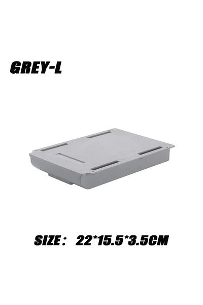 Choice 1pcs-Grey-L 2pc White SelfAdhesive Storage Drawer Box Makeup Pencil Tray Desk Hidden Under Desk Stan