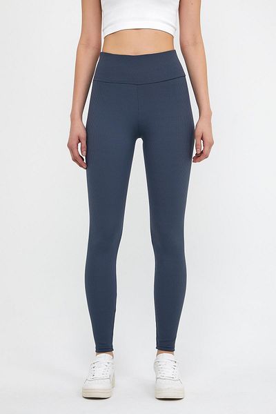 Domoda Gestrickte Damenstrumpfhose mit hoher Taille, geripptem, stabilisiertem Interlock und elastischem Bund