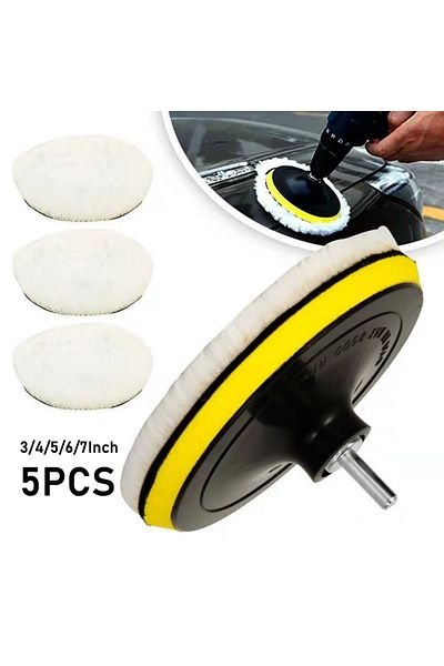 Choice 6 Inches 5pcs 3/4/5/6/7 Inch Car Polish Pad Circle Soft Wool Waxing Buffing Pad Tool Kit Auto Polis