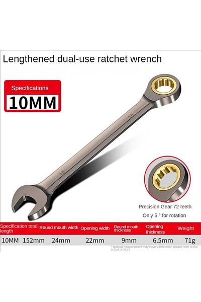 Choice 10mm Design Of A Dual-purpose Wrench With A Plum Blossom Opening For Automotive Repair And Repair To