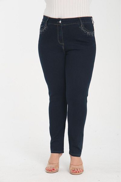 SERRAXXL Pants with Pocket Mouth Stone Detail