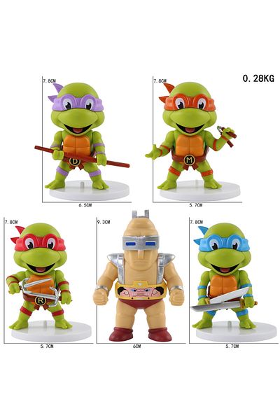 Choice 5 Pcs/Set Teenage Mutant Ninja Turtles Q Version Figure 8-10cm Raphael Donatello Action Figurine ...