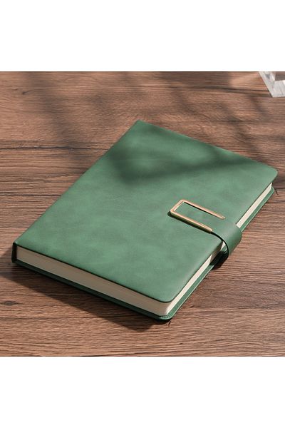 Choice دفتر ملاحظات جلدي A5 باللون الأخضر العتيق مع غلاف ناعم مخصص - مثالي لاجتماعات العمل