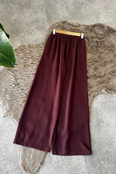 Poliyance Rose Burgundy Palazzo Trousers