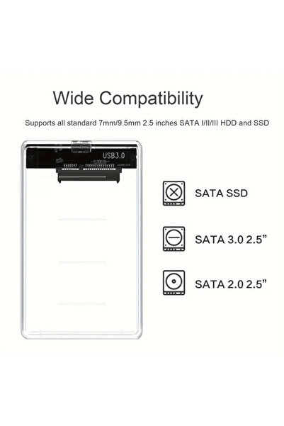 Choice Usb3.0 external hdd box 5gbps 2.5 inch transparent hard disk box hard drive enclosure sata hdd ...