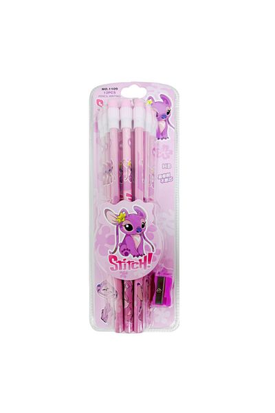 Choice 12pcs Angel 12pcs Stitch Lilo & Stitch Cute Cartoon Hb Pencils, 12 Pencils & 1 Pencil Roller Station