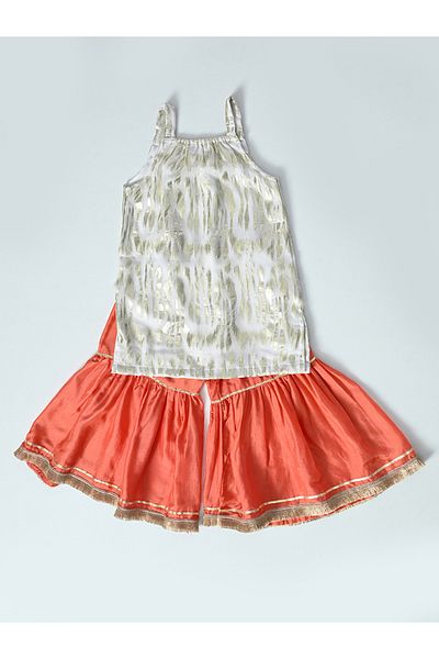Bella Moda By Styli Strappy Shiny Top & Tiered Sharara Co-Ords Set