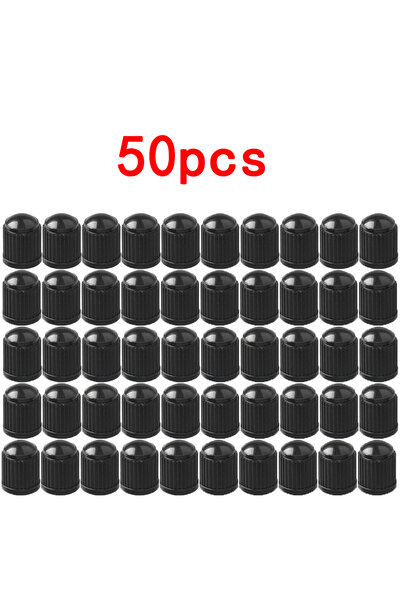 Choice 50 قطعة من أغطية غبار صمام الإطارات السوداء وأغطية سيقان بلاستيكية لعج...