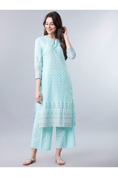 Vishudh By Styli All Over Print Kurta & Palazzos Set